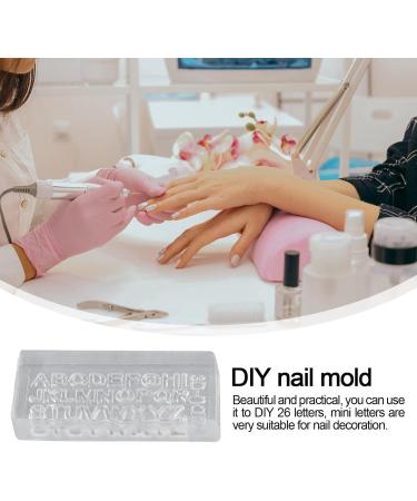 SENZZ Nail Charms Mold Nail Tools Carving Molds - Reusable Alphabet Resin Mold for Nail Decoration - Alphabet Nail Charms Mold - Buy Online on GoSupps.com