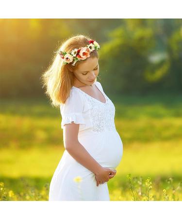 Boho Flower Headband | Floral Hair Wreath for Women & Girls | Adjustable Garland Crown Headpiece for Bride | Wedding Accessories - Buy Online on GoSupps.com