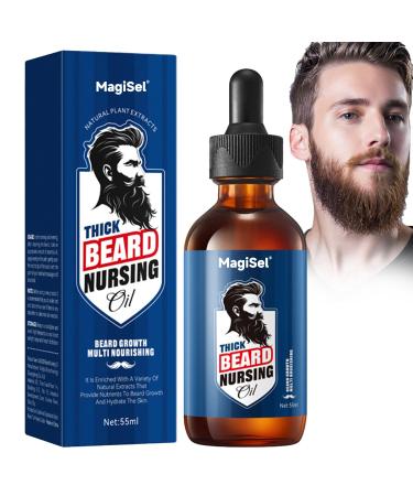 Huile barbe homme Huiles de Croissance de Barbe Soin Barbe Homme Kit de soins de barbe pour hommes La Croissance de la Barbe Composition Naturelle Soin Nourrissant pour Barbe et Peau 55ml