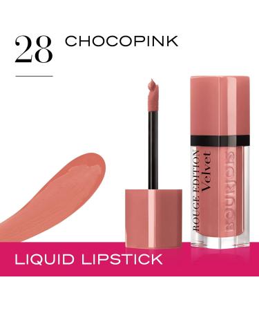 Bourjois Rouge Edition Velvet Liquid Lipstick 28 Chocopink 6.7ml - Long-lasting Pink Lip Color - Buy Online on GoSupps.com