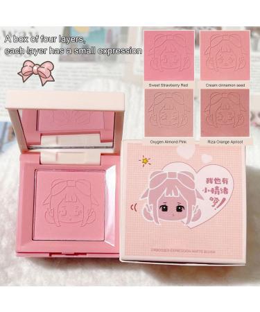 Blush Powder - Cream Blush for Cheeks Matte 4-in-1 Palette | Cute Girl Emoticon Lightweight and Blendable Creamy & Blendable Face Blushes for Eyes Lips & Cheeks Natural Skin Tones Hersil 3 - Buy Online on GoSupps.com