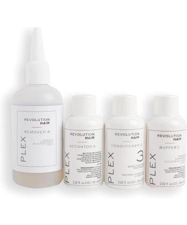 Revolution Haircare London Plex Hair Colour Remover Damage Free & High Strength Hair Dye Remover Easy to Follow 5 Step Process Package Contains 4 x 60 ml - Buy Online on GoSupps.com