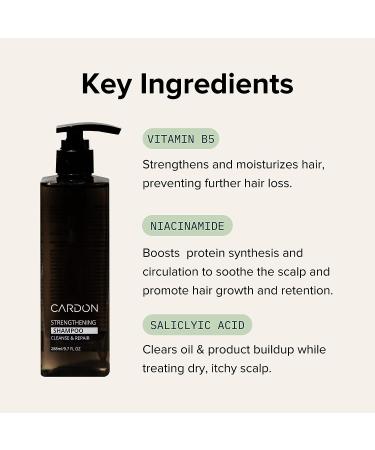 Hair Growth Shampoo for Men by CARDON - Prevents Thinning Hair | Strengthens Hair Roots | Korean Skin Care for Healthy Scalp - Oily Hair and Dry Scalp Treatment - 1 Bottle - Buy Online on GoSupps.com