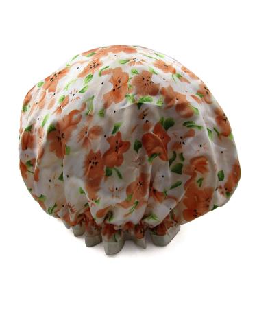 Quanchen Shower Cap for Women 1 Pcs Shower Hat Waterproof-Double Layer-Reusable Elastic Bath Caps for Girls Spa Home Use Hotel and Hair Salon