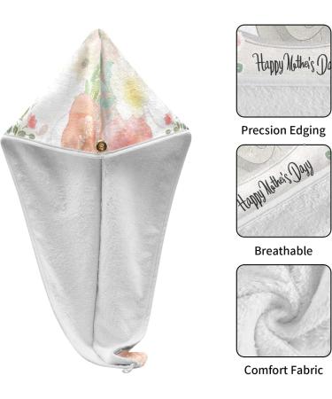 Mother's Day 2 Pack Hair Towels - Super Absorbent Quick Dry Hair Turbans for Women & Girls - Buy Online on GoSupps.com