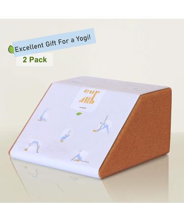 Multifunctional Cork Yoga Blocks 2 Pack - Trapezoid Set for Regular, Handstand, Wrist Support & Calf Stretch - Firm Exercise Accessories - Buy Online on GoSupps.com