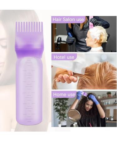 Ukofew 3-Piece Hair Oil Applicator Set - 160ml Bottles for Precise Hair Oiling & Coloring - Root Ridge Applicator in White Purple Pink - Buy Online on GoSupps.com