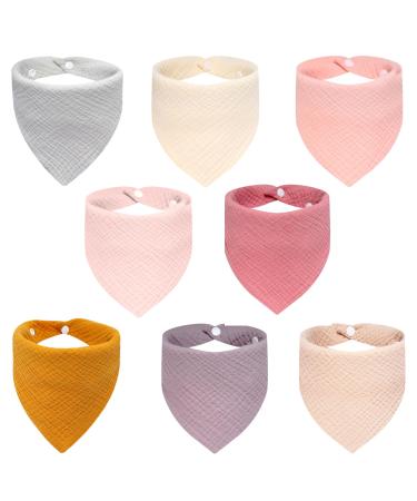 AUPOWER Baby Triangle Bibs 8 Pieces Pink
