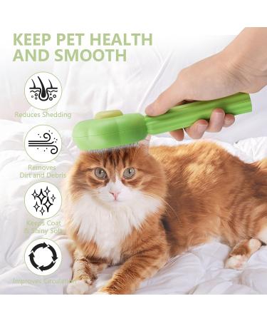 Moseem Pet Hair Cleaner Brush - Cat & Dog Grooming Tool for Shedding - Removes Loose Undercoat - Short/Long Haired Cats - Green - Buy Online on GoSupps.com