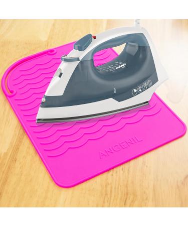 Angelil Heat-Resistant Mat for Curls & Styling - 23cm x 17cm Pink Silicone Surface for Hot Hair Tools - Buy Online on GoSupps.com