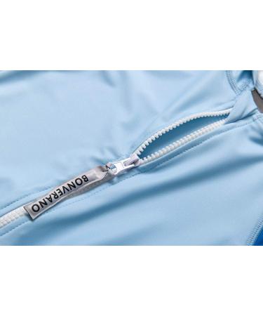 BONVERANO Baby Boys Swimsuit - UPF 50+ Full-Zip Hoodie One Piece Swimwear, 12-18 Months (Blue) - Buy Online on GoSupps.com