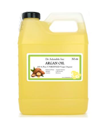 Dr Adorable - 32 oz - Argan Marrakesh Oil UNREFINED - 100% Pure Natural Organic Cold Pressed