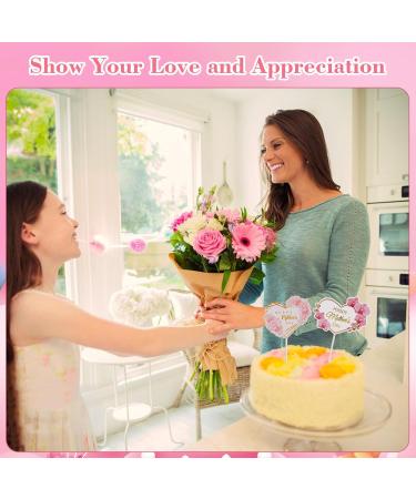 SICOHOME Happy Mothers Day Topper 24PCS Mothers day cake toppers Mothers Day Cupcake Toppers Picks Sticks Feliz Dia de las Madres Cake Topper for Mother's Day Birthday Party Cake Decoration Supplies - Buy Online on GoSupps.com