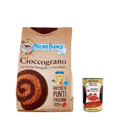 Italian Gourmet E.R. Mulino Bianco Cioccograno Set of 6 complete cookies with chocolate 350 g + Italian Gourmet Pulp 400 g