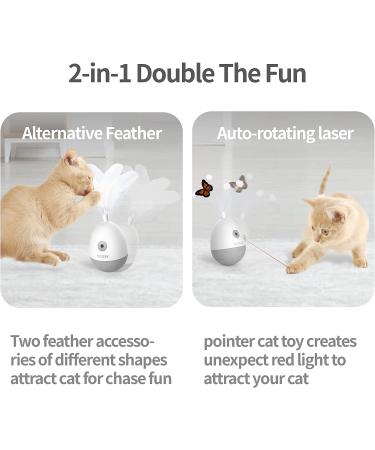 PETGEEK Laser Pointer Cat Toy - Interactive Kitten Toy with Bird Squeaky - Automatic Rotating Cat Laser Pointer - Indoor Cat Toys Gray - Buy Online on GoSupps.com