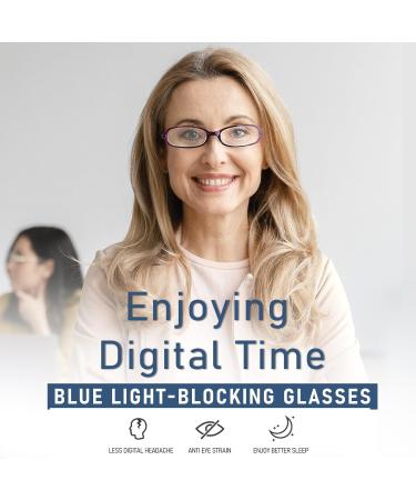 Shop Enafad Blue Light Filter Glasses for Men & Women - Unisex Gaming & TV Glasses with Strength-Free Blue Light Blocking - Purple - Buy Online on GoSupps.com