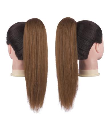 Feshfen 35 cm Strawberry Blonde Ponytail Extensions - Smooth Long Straight Braid Hairpiece with Drawstring - Synthetic Hair for Women - Buy Online on GoSupps.com