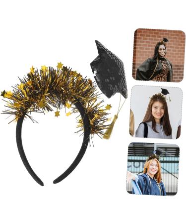 MUSISALY Doctor Hat Headband Grad Cap Headbands with Tassel Glitter Hair Hoop for Grad Party Head Bands Hats Has Tiara Decorate Party Headdress Party Supply Aldult Felt Cloth Hair Piece - Buy Online on GoSupps.com