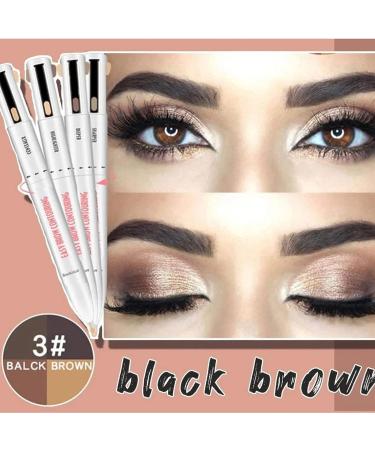 DENERASS 4-in-1 Brow Contour Highlight Pen - Waterproof Defining Eyebrow Pencil (Black Brown) - Buy Online on GoSupps.com