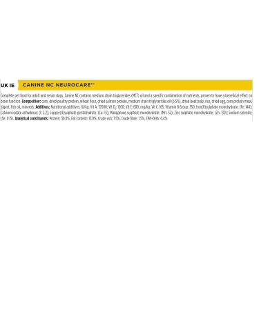 Pro Plan NC Neurocare Dog | 12 kg | Complete Food for Dogs of All Breeds | with Medium Chain Triglyceride Oil | for Adult and Senior Dogs | Dry Food - Buy Online on GoSupps.com