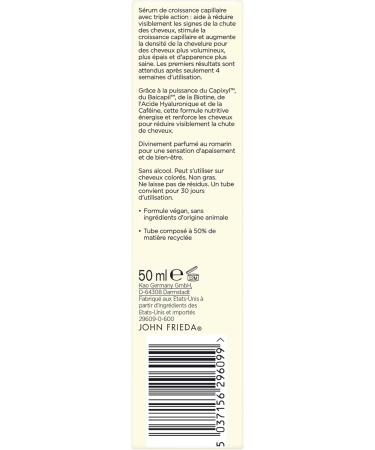 John Frieda Volume+ Force Filler S rum Cuir Chevelu Repousse Capillaire 50ml - Buy Online on GoSupps.com