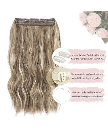 Invisible Wire Synthetic Hair Extensions - Bright Blonde Highlights, Long Wave Curly Hairpiece for Women - Adjustable Size, Stress-Free - 16 Inch - Buy Online on GoSupps.com