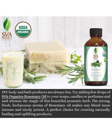 Organic USDA Rosemary Essential Oil 1 Oz - Pure & Natural for Skin, Face, Hair - Aromatherapy, Diffuser, Hair Growth - SVA Organics - Buy Online on GoSupps.com