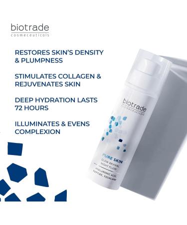 Biotrade Bulgaria Pure Skin Glow Revival Night Fluid 50 ml with hyaluronic acid peptides squalan niacinamide - Buy Online on GoSupps.com