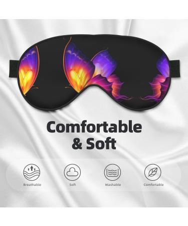 Buy Purple Butterfly Print Unisex Sleep Eye Mask - Soft Comfort Eye Shade for Travel Yoga & Shift Work - Perfect for Gifting - Buy Online on GoSupps.com