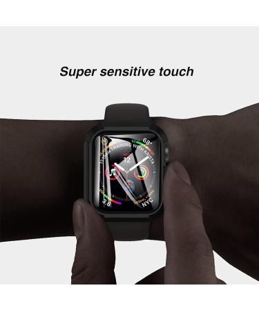 Apple Watch Series 8 & 7 Screen Protector Case 45mm - 2 Pack Ultra-Thin Hard PC Case with Tempered Glass Screen Protector - Shockproof Cover for iWatch - Black - Buy Online on GoSupps.com