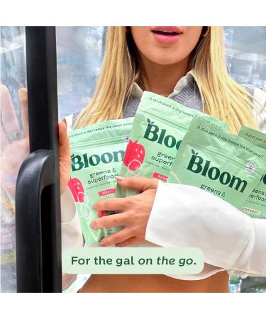 Bloom Nutrition Super Greens Powder Smoothie Mix - 15 Stick Packs with Probiotics & Digestive Enzymes - Organic Superfoods for Gut Health - Berry Flavor - Buy Online on GoSupps.com