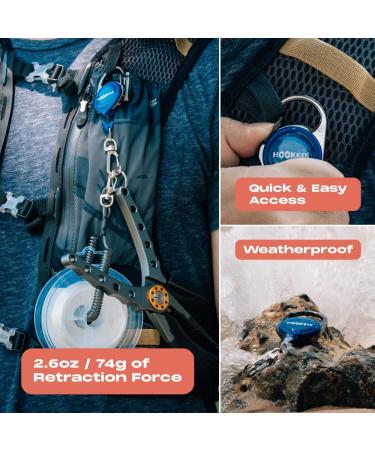 Hook-Eze Fly Fishing Zinger Retractor 3-Pack for Anglers Vest - Fishing Gear for Nippers, Forceps, Fly Float Ant - Belt Loops & Backpack - Durable Equipment - Buy Online on GoSupps.com