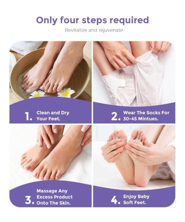 Buy Lavender Foot Peel Mask - Natural Exfoliator for Dry Skin Calluses & Cracked Heels - Baby Soft Feet Repair - Buy Online on GoSupps.com