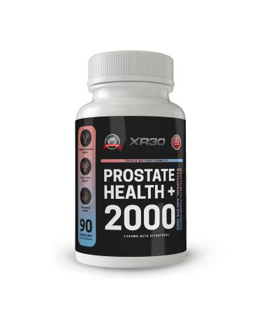 XR30 Prostate Health + 2000 - with Saw Palmetto Pygeum Powder Lycopene and Rye Seed - 90 Veggie Caps - Made in USA