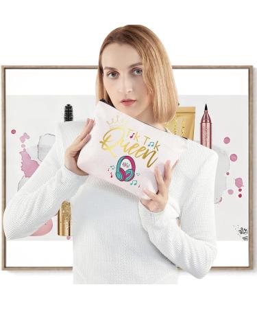 LEVLO Funny TikTok Cosmetic Bag - Perfect Gift for TikTok Fans | TikTok Queen Makeup Zipper Bag for Women & Girls - Buy Online on GoSupps.com