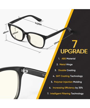 ENSARJOE Blue Light Blocking Glasses 4 Pack - Square Nerd Eyeglasses Anti Blue Ray for Computer Gaming - 8082 Black Pink Transparent Leopard - Buy Online on GoSupps.com