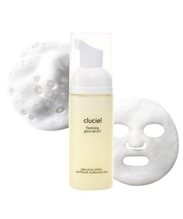 cluciel Foaming Glow Serum I Repairing Serum for Korean Glass Skin with Bakuchiol & Bifida Smoothens Skin Texture Balances Skin Tone For Sensitive Skin Fragrance-Free Vegan (50ml / 1.69 fl.oz)