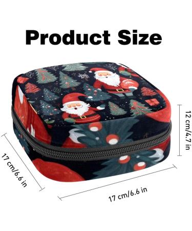 Women Bands Storage Bag - Merry Christmas Pattern Travel Makeup Organizer & Menstrual Cup Pocket - High Capacity 1 Count - Buy Online on GoSupps.com