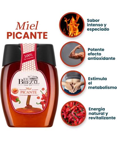 El Brezal - Miel pic et Truff e Chili Jalapeno et Miel de Truffe Natural Honey 100% Espagnol Saveurs Intenses pour Viande Salade Pizza Dessert Sauces e D lices Gourmands (3 x 350 gr) - Buy Online on GoSupps.com