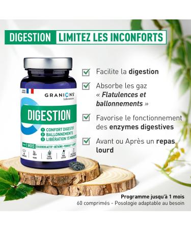 GRANIONS DIGESTION - Digestive comfort - Bloating - 60 tablets - Buy Online on GoSupps.com