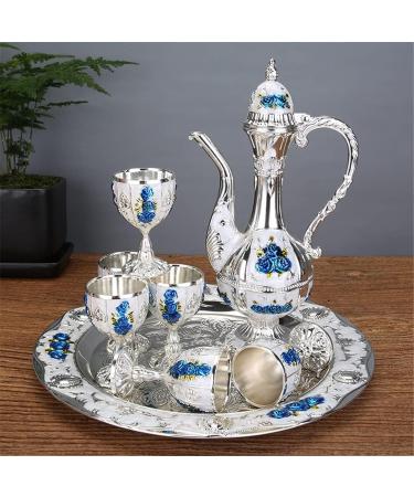 Wine Set Wine Decanter Pumpkin Style Hip Flask A Cup of Wine Home Bar Metal Drinking Bottle Wine Cup Set White Wine (Color : B) - Buy Online on GoSupps.com