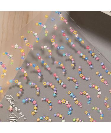 Fovolat Flower Stickers for Nails | French Style Flower Stickers Self-Adhesive - Spring Summer Flower Nail Design Manicure Tips Nail Decor Accessories for Home Salon - Buy Online on GoSupps.com