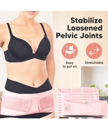 3-in-1 Postpartum Belly Support Recovery Wrap | Postpartum Belly Band for Slimming & Shaping | Post Surgery & Pregnancy Support (Blush Pink M/L) - Buy Online on GoSupps.com