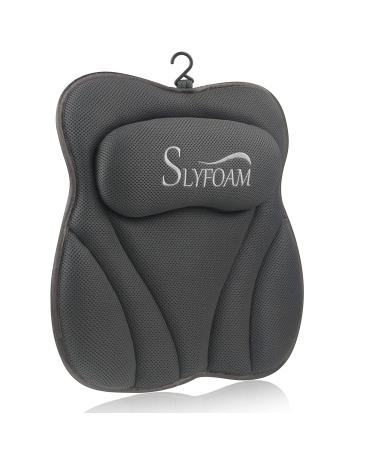 Luxurious Black Bath Pillow for Tub with Neck and Back Support | Soft 4D Pillow for Spa and Jacuzzi | Strong Suction Cups for Ultimate Relaxation - Buy Online on GoSupps.com