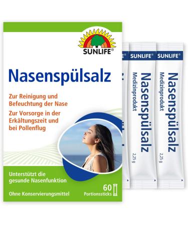 Buy SUNLIFE Nasal Rinse Salt - 120 Sticks for Blocked Nose Relief | International Shipping Available - Buy Online on GoSupps.com
