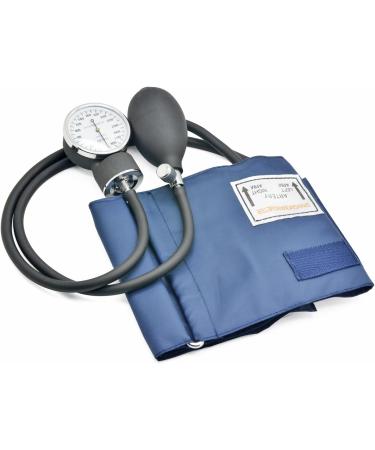 Belmalia Manual Arm Blood Pressure Monitor with Dual Head Stethoscope - Aneroid Sphygmomanometer & Cuff Bag - Blue/Black - Buy Online on GoSupps.com