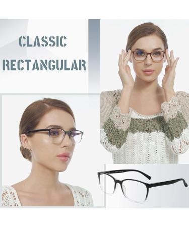 Buy CRGATV 3-Pack Blue Light Blocking Reading Glasses for Men & Women - Rectangle Computer Readers with Spring Hinge Anti-Glare & Eye Strain Relief (+3.0 Magnification) - International Shipping Available - Buy Online on GoSupps.com
