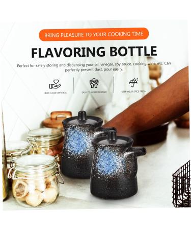 Zerodeko 3pcs Soy Sauce Pot Vinegar Pot Soya Sauce Dispenser Sauce Pan with Lid Salad Dressing Oil Cruet Salt Vinegar Container Maple Syrup Dispenser Seasoning Ceramics Bottle 10X8.5X7CMx3pcs Bluex3pcs - Buy Online on GoSupps.com