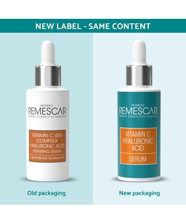 Remescar Vitamin C and Hyaluronic Acid Serum For Face 30ml - Repairing Serum with Microbiome Technology Boosts Collagen Intense Hydration to Smooth and Firm Skin - Buy Online on GoSupps.com