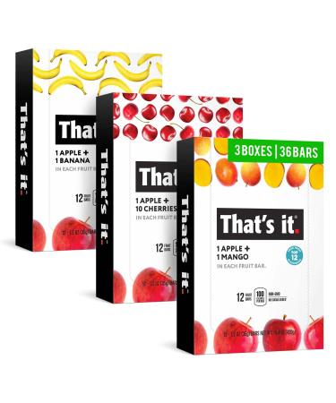 That’s it. Variety Pack-1, 100% Natural Real Fruit Bar, Best High Fiber Vegan, Gluten Free Healthy Snack, Paleo for Children & Adults, Non GMO No Added Sugar, No Preservatives Energy Food (36 Pack) Variety Pack 1 36 Count …